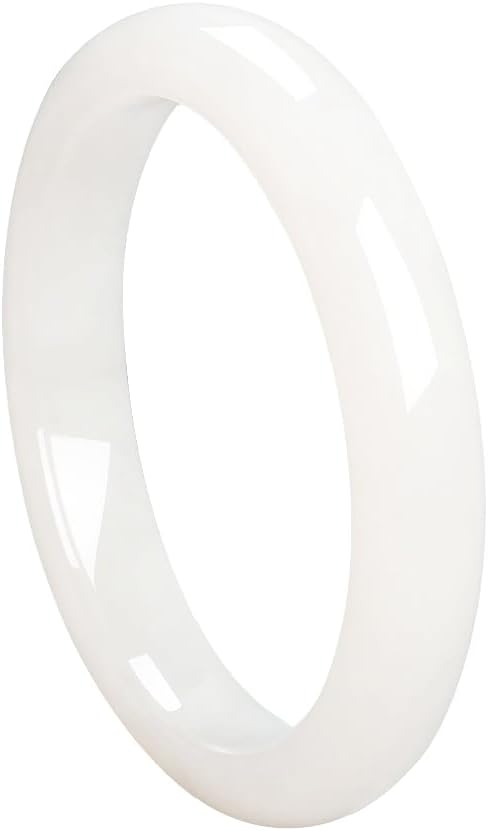 Natural Jade Bracelet for Women White Jade Bangle Bracelet Good Luck Bracelet with Jewelry Box for Girls Women Mother's Day Birthday Gift White Jade Bracelet