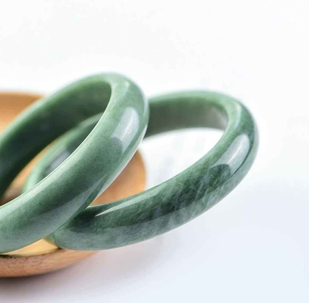 Jade Bangle Bracelet for women Green Feng Shui Bracelet with Box Good Luck Bracelet Natural Jade Bracelet for Women Birthday Mother's Day Bracelet 2.44in - Image 2