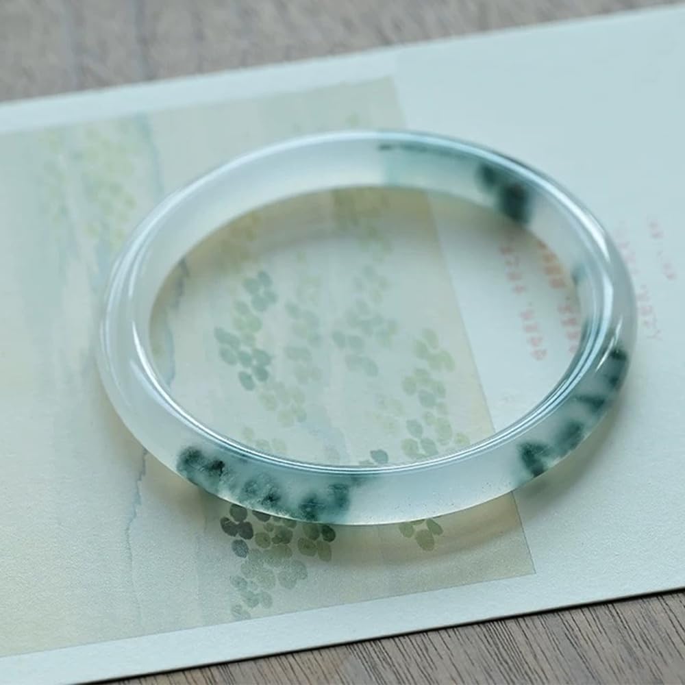 Women Jade Bangle Bracelets Natural Green Jade Bracelet Chinese Feng Shui Bracelet With Good Luck And Wealth Bangle with Box - Image 2