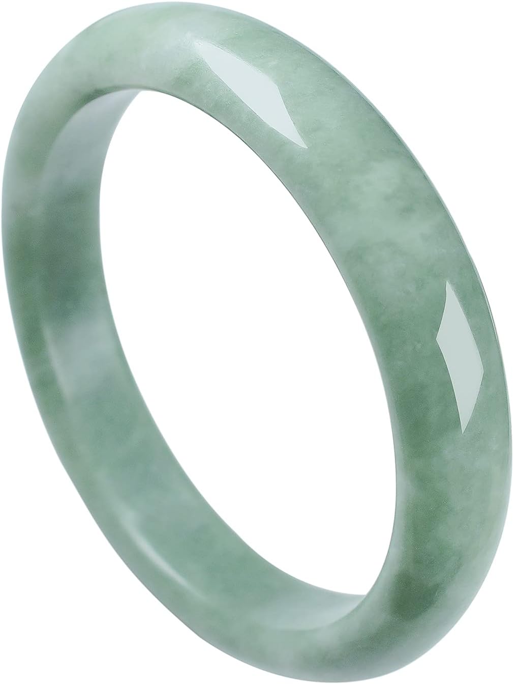 Natural Green Jade Bangle Bracelet for Women Genuine with Certificate丨100% Grade A Jade Handmade Bracelets - Healing Protection Good Luck Bracelet Bangles with Jewelry Box (54-64mm)