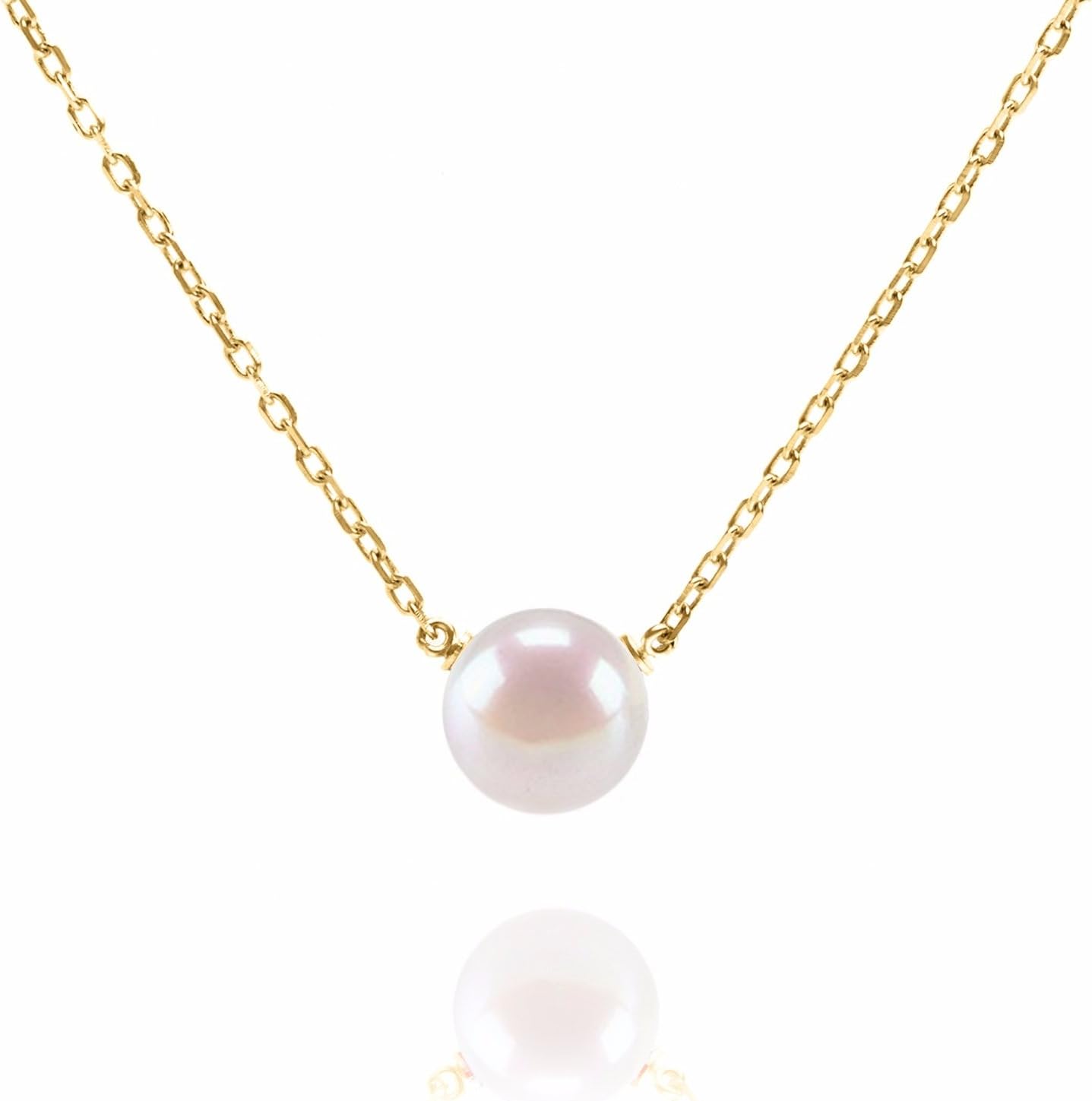 Handpicked AAA+ Freshwater Cultured Single Pearl Necklace Pendant | Gold Necklaces for Women