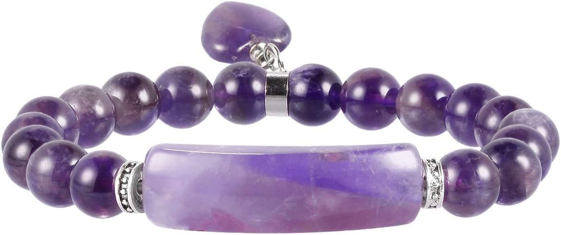 Healing Stone Bracelet 8mm Beads Chakra Crystal Energy Heart Charm Bracelet Handmade Jewelry for Women - Image 2