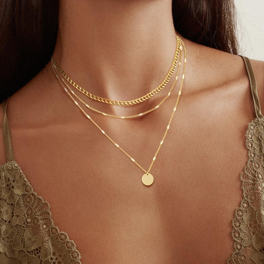 14K Gold Plated Layering Necklaces For Women Gold Necklace Set, Cuban Link, Snake Chain, Paperclip Layered Chains, Twisted Rope and Twisted Chain, Trendy Layering Necklace - Image 2