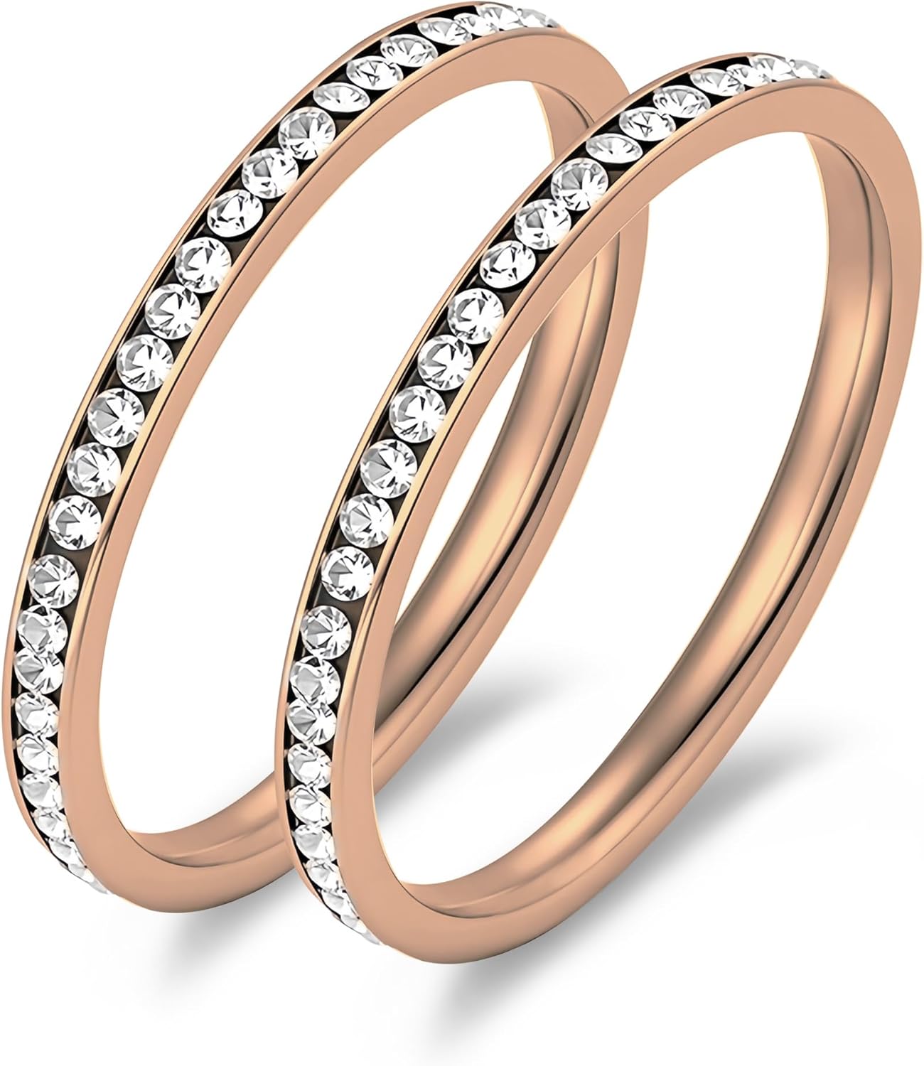 18K Gold Plated Stacking Rings for Ring, Rhinestone Diamond Style, Smart Health Ring Accessories for Women - Image 2